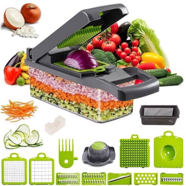 15 in 1 Vegetable Chopper, Salad Fruit Vegetable Food Chopper Slicer Peeler