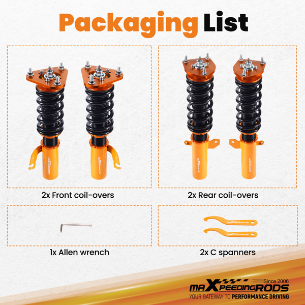 MaXpeedingrods 可调减震器套件适用于Toyota Celica 90-93-2