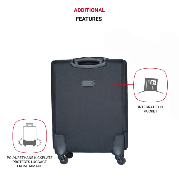 20 inch suitcase black