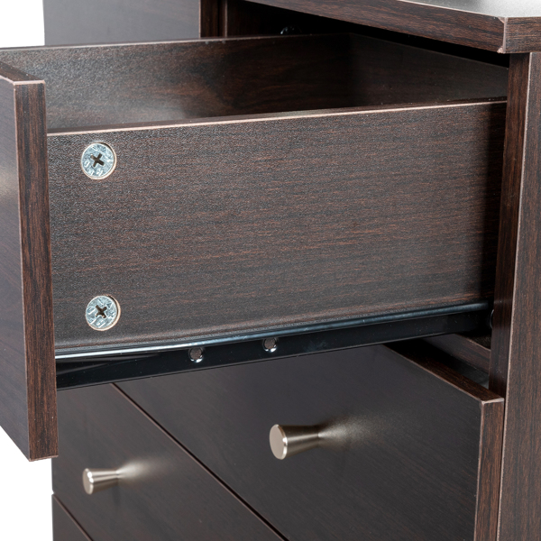 Modern Simple 5-Drawer Dresser Brown