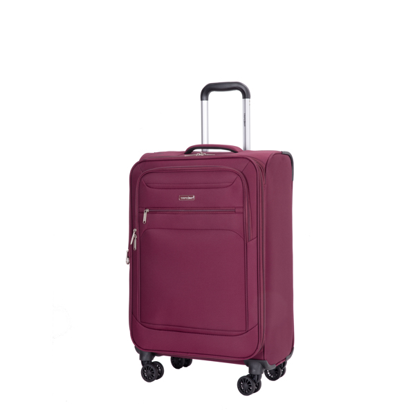 3-Piece Set (18/Travelbag /toiletry bag) ,Softshell Suitcase Spinner Wheels Terylene Polyester Luggage Sets Carry On Suitcase Luggage Lightweight Durable Suitcase WINE RED