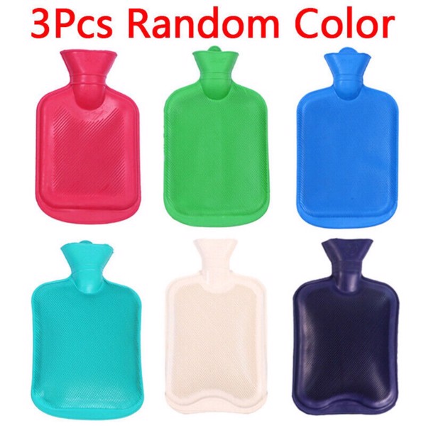 3 Pack 2L HOT WATER BOTTLE NATURAL RUBBER WARMER LARGE PAIN RELIEF HEAT ACHING