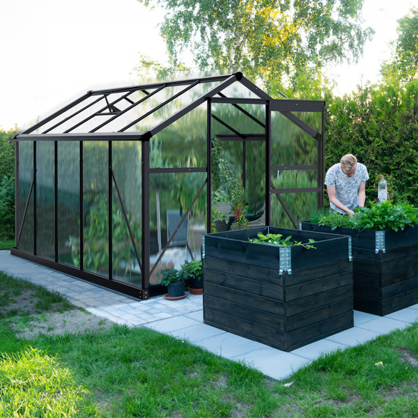 6x10 Hybrid Polycarbonate Greenhouse black