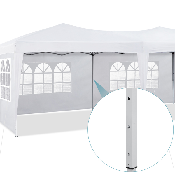 10×20 Party Tent Wedding Patio Gazebo,with 6 Removable Sidewalls & Carry Bag The Pop Up Canopy Tent, Anti-UV All Season Wind Waterproof Commercial Outdoor Wedding BBQ Events Party Tent