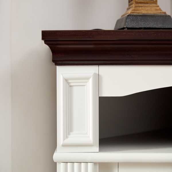 Corner Mantel Cabinet for Living Room or Bedroom with 23 inch Fireplace Insert Heater for the Perfect Ambiance