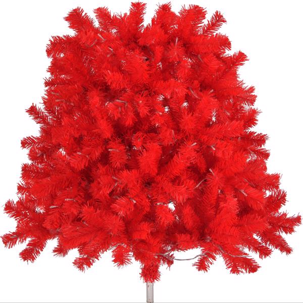 6 FT Santa Hat Style Pre-lit Christmas Tree, Hinged Artificial Xmas Tree Pine Tree with 300 Lights, 1050 Branch Tips and Remote Control for Holiday Party Store Office Home, Red & White  S001