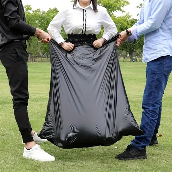 65Gallon heavy-duty black garbage bag -1.9MIL thick, sturdy, durable, large capacity - very suitable for household and commercial use -47in * 55in disposable garbage bag, 100PCS