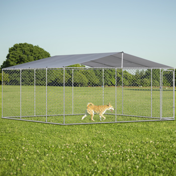 Dog Kennel Outdoor with Waterproof Canopy 181\\" * 181\\" *71.65\\"