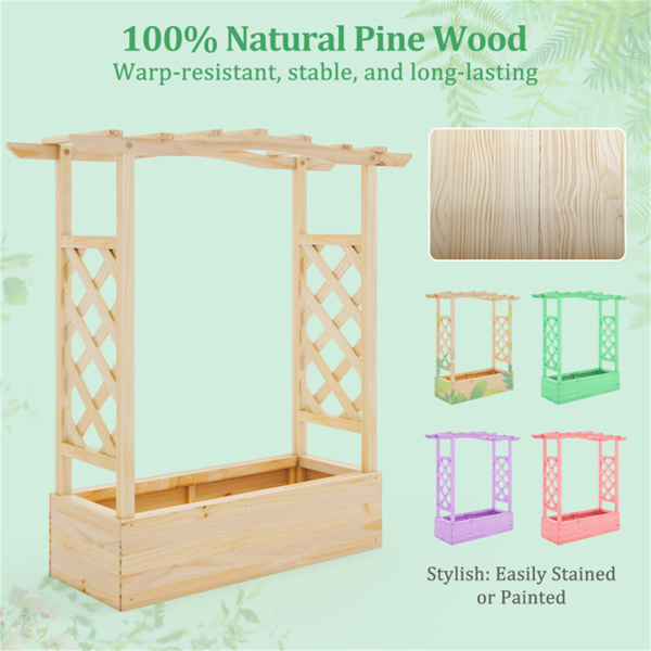  Wooden Raised Garden Bed Planter Box with Hanging Roof