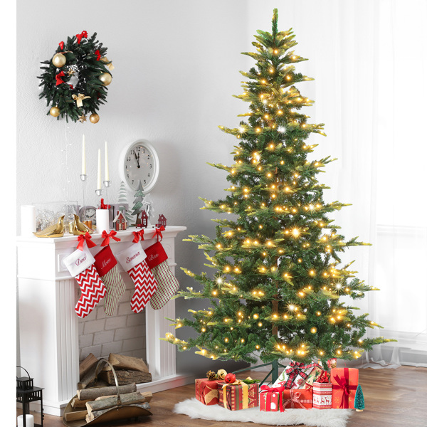 6ft Automatic Tree Structure PE PVC Material 380 Lights Warm Color 9 Modes With Remote Control 937 Branches Christmas Tree Green S101