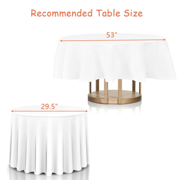 10 PCS White Restaurant Tablecloth ,90"