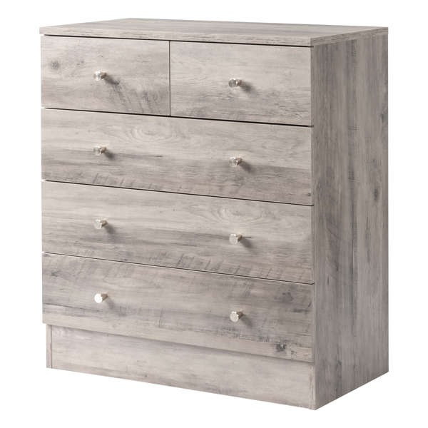 Modern Simple 5-Drawer Dresser Gray