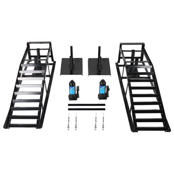 Hydraulic ramp elevator 5 Ton lift height 10-15 inches 1 set of 2 black iron MT034022 (Ban the sale of Amazon)(No support for returns without reason)