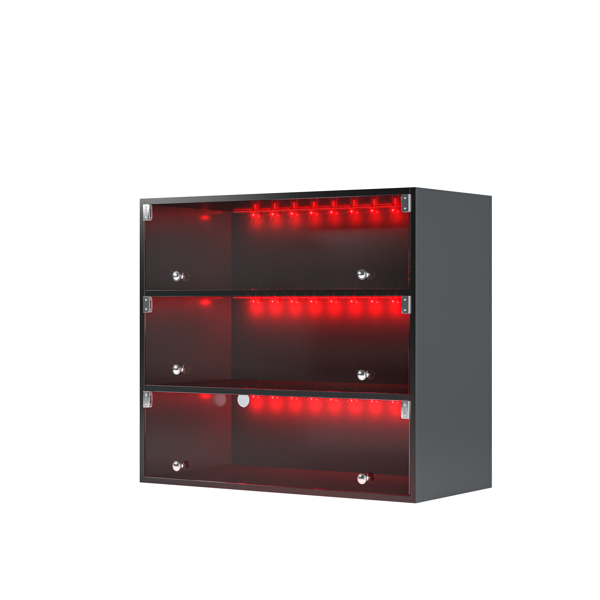 BLACK LED light shoe box three layers with glass doors