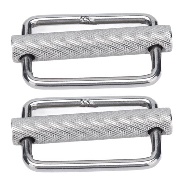 4Pcs Slide Buckle 316 Stainless Steel Rectangle Adjustable Knurled Roller Belt Buckles50mm