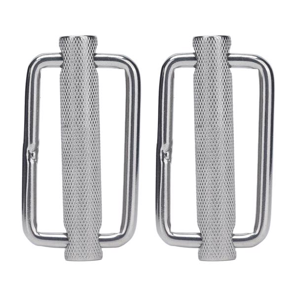 4Pcs Slide Buckle 316 Stainless Steel Rectangle Adjustable Knurled Roller Belt Buckles50mm