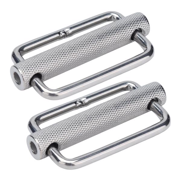 4Pcs Slide Buckle 316 Stainless Steel Rectangle Adjustable Knurled Roller Belt Buckles50mm