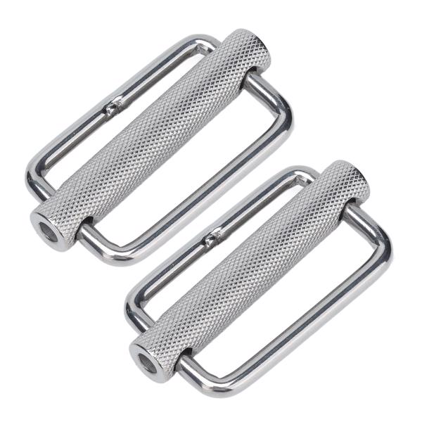 4Pcs Slide Buckle 316 Stainless Steel Rectangle Adjustable Knurled Roller Belt Buckles50mm