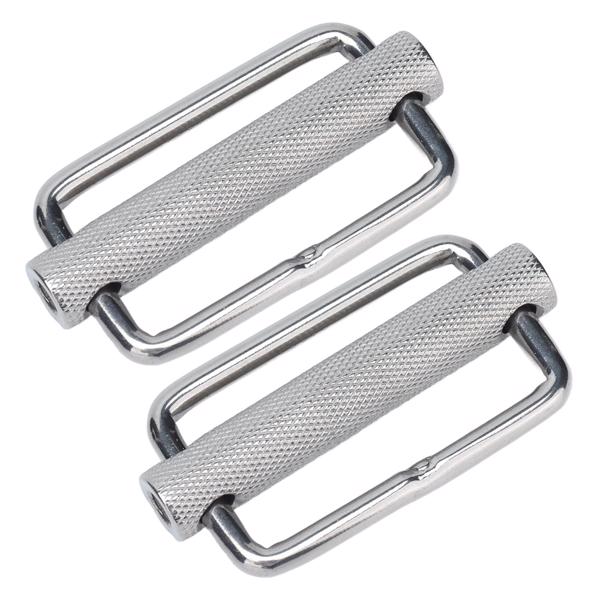 4Pcs Slide Buckle 316 Stainless Steel Rectangle Adjustable Knurled Roller Belt Buckles50mm