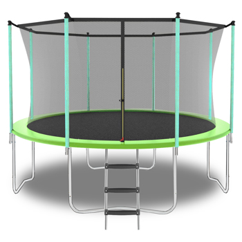 10ft Green Outdoor Toddler Trampoline with Enclosure Safety Net Jumping Fun Trampoline, heavy-duty jump pads, spring-loaded for children and adults, Gifts for Boys/Girls