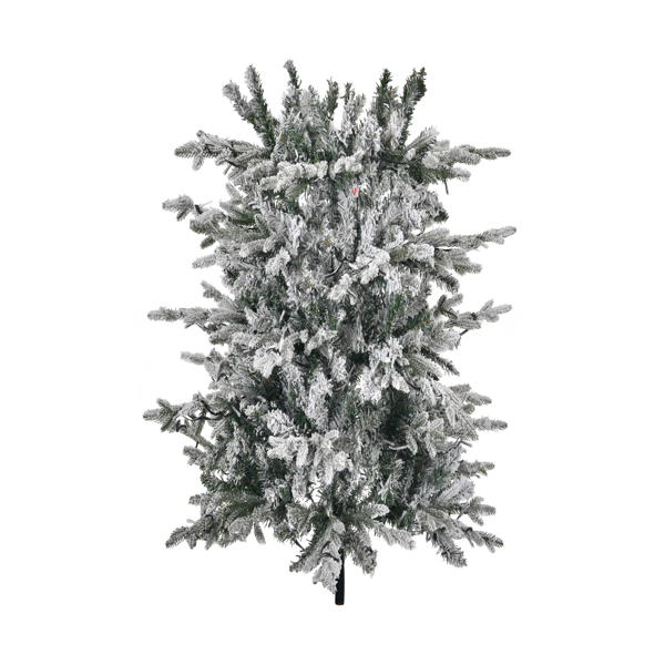 6 FT Snow Flocked Pre-lit Artificial Christmas Tree with Metal Pot Stand, Hinged Xmas Fir Tree with 250 Lights, 709 Branch Tips and Remote Control for Holiday Party Office Home, Snowy Green