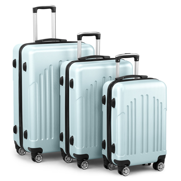 Luggage Set of 3, ABS+PC Hardside Suitcase Sets with TSA Lock 4 Spinner Wheels, Lightweight Trolley Travel Case for Carry On Check-in Business Trip, 20" 24" 28"