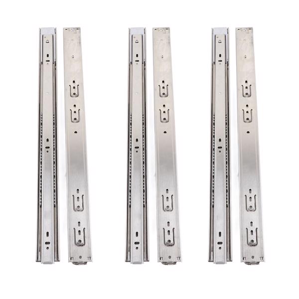 10 Pairs 22 Inch Stainless Steel Drawer Slides, Hydraulic Damping, Silent, Thickened 3-Section Drawer Guides with Bounce Prevention