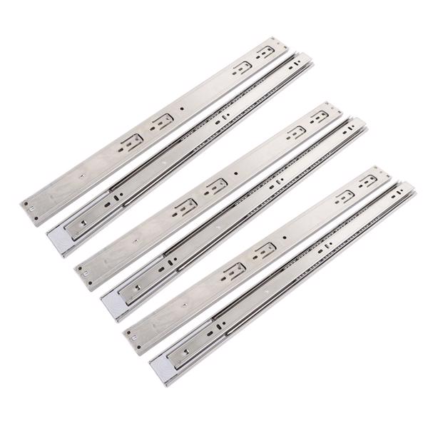 10 Pairs 22 Inch Stainless Steel Drawer Slides, Hydraulic Damping, Silent, Thickened 3-Section Drawer Guides with Bounce Prevention