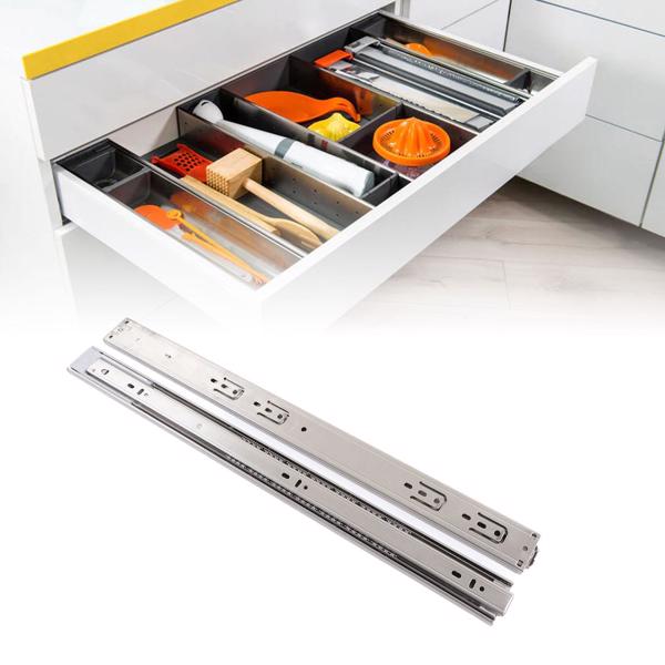 10 Pairs 22 Inch Stainless Steel Drawer Slides, Hydraulic Damping, Silent, Thickened 3-Section Drawer Guides with Bounce Prevention