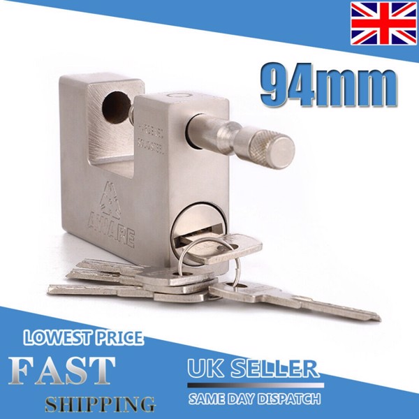 Warehouse Container Lock HEAVY DUTY 94mm Padlock High Security Shutter Lock UK