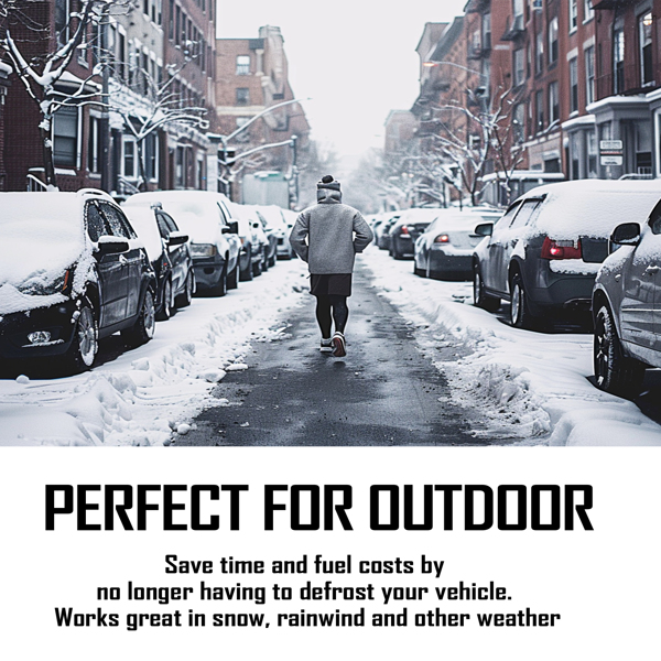 适用于轿车、越野车和卡车的超大挡风玻璃防冰雪罩 - 82 "x 62” 防水防霜保护，带侧后视镜罩、冬季遮阳帘和挡风玻璃保护罩-6