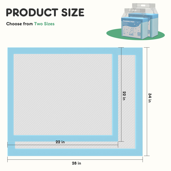 Disposable Dog Training Pads,22"x22" Ultra Absorbent Leak-Proof Quick-Drying Pet Pee Pads for Small to Large Dogs and Puppies Indoor Use, 50 Count