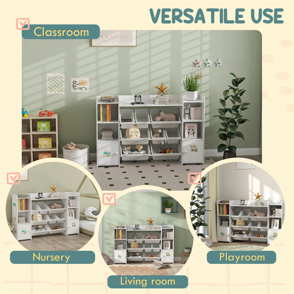 White multifunctional bookshelf for children