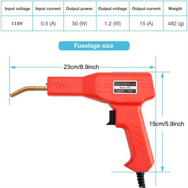 Upgraded Plastic Welding Machine Kit, Hot Stapler Welding Machine Car Bumper Repair Kit, 2-in-1 Plastic Welding Machine Welding Gun with Welding Rod and Staples, Used for Bumper/Kayak/Plastic Product 