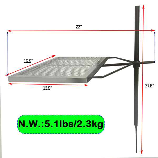 Rotating Campfire Grill,Fire Pit Grill,Heavy Duty Steel Grill,360° Adjustable Open Fire Outdoor Cooking Equipment,Portable Camping Fire Grill for Camping Outdoor Barbecue