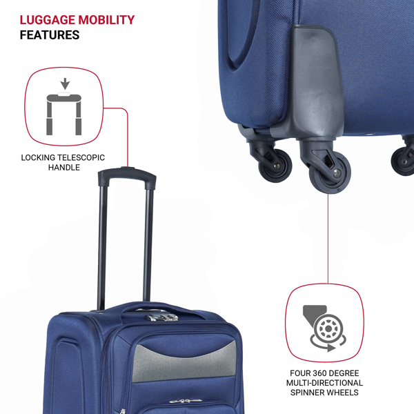 20 inch suitcase Navy blue