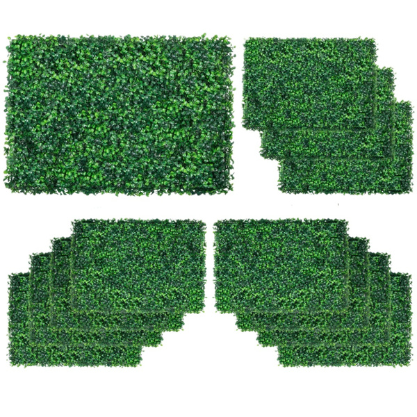 12pieces of 20 inch x 20 inch lawn wall panels, artificial lawn wall panels, green background decoration, boxwood fence wall panels, party, wedding, indoor, backyard, Christmas decoration, 33sq.FT