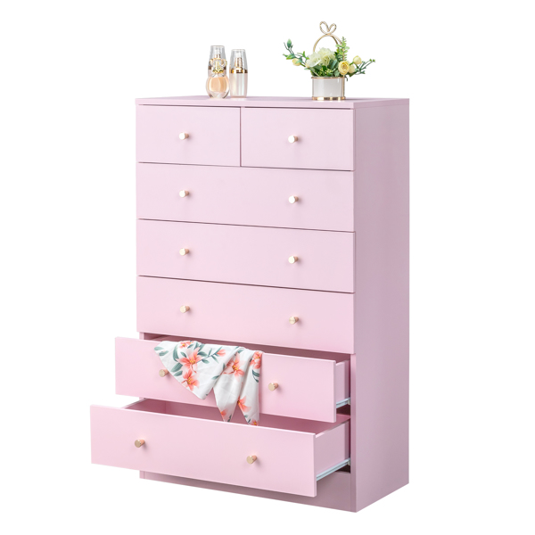 Modern Simple 7-Drawer Dresser Pink