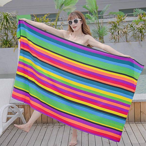 Striped Extra Large Microfibre Lightweight Beach Towel Quick Dry Travel Towel