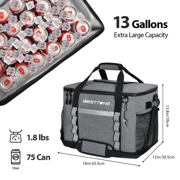 75cans (13 gallons) cooler bag, portable for Grocery Shopping,Camping,Travling （Amazon Shipping）（Prohibited by WalMart）（No shipment on weekends）