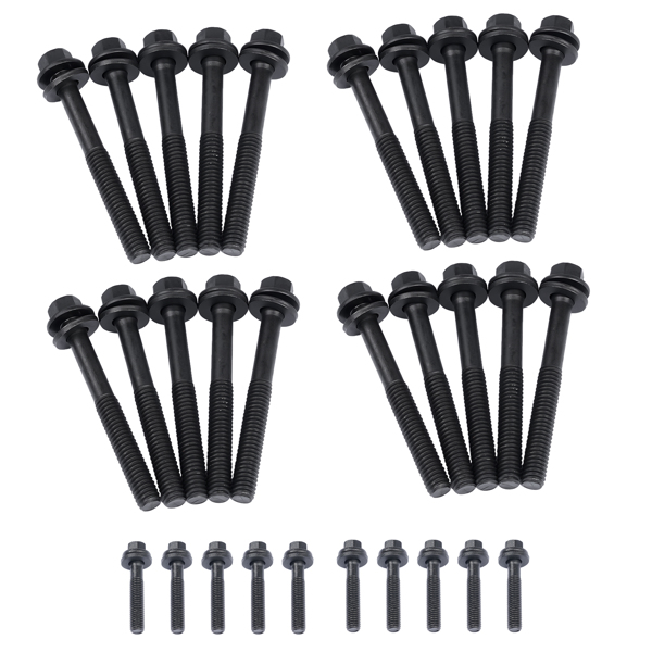 Cylinder Head Bolt Kit Hex Head Black Oxide for Small Block Chevy Gen III LS 4.8L 5.3L 6.0L Engine 2004- 134-3610