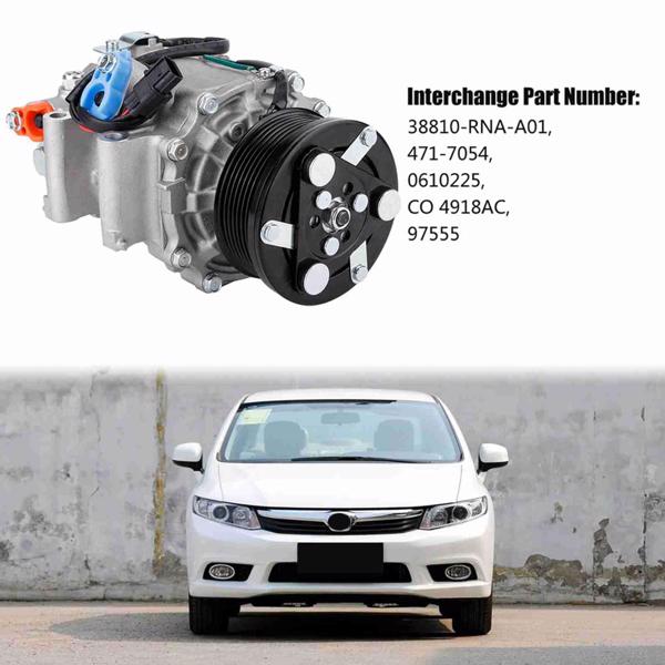 Air Conditioning A/C Compressor  for Honda Civic 1.8L 2006 2007 2008 2009 2010 38810-RNA-A01