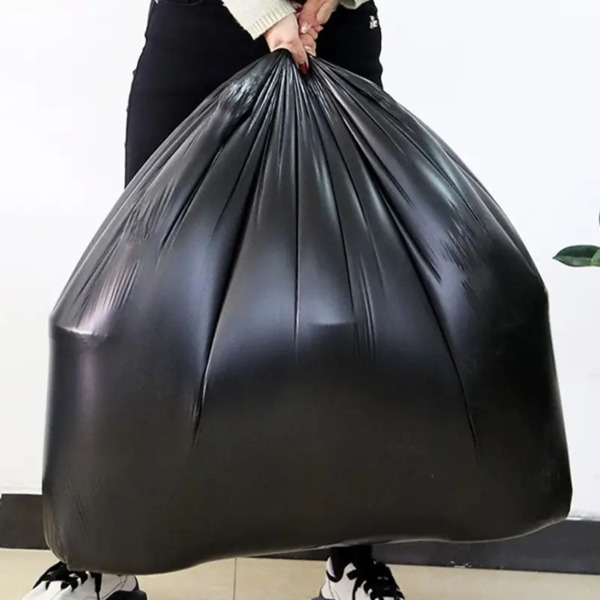 1.9MIL thick 50 gallon black garbage bag, suitable for disposable garbage bags in kitchens, lawns, kitchens, offices, and restaurants. Plastic bags for cleaning 39.4in * 47.2in, 50PCS