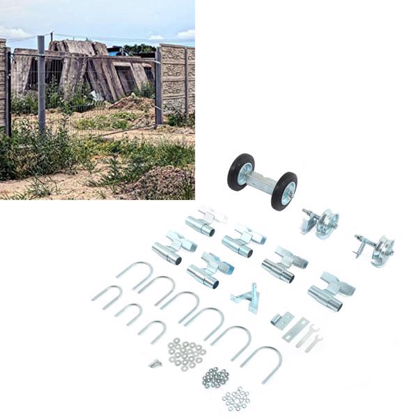 Rolling Chain Link Gate Wheel Kit Yard Gate Wheel Rut Runner Set for Farm Grass Land