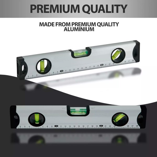 SILVER MAGNETIC 3 PIECE BUILDERS BUILDING SPIRIT LEVEL SET - 300, 600, 1000mm