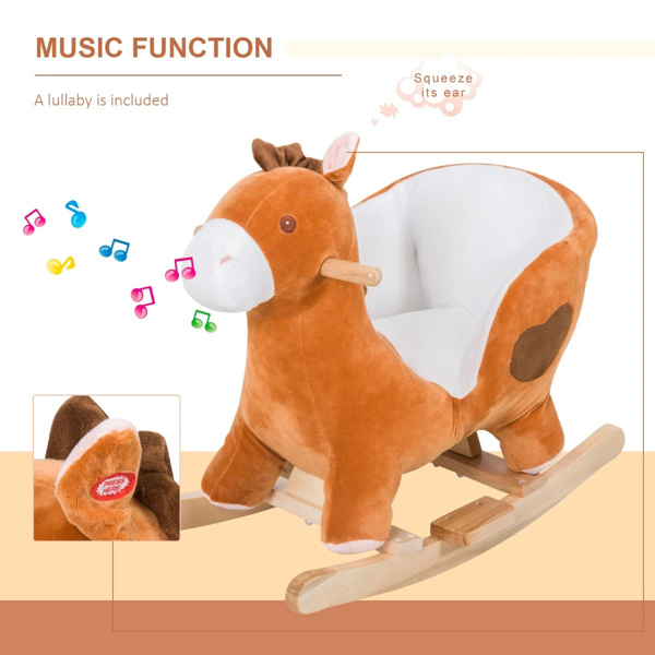  Baby rocking horse toy with music playback Pony style