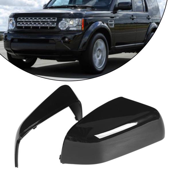 2PCS Door Mirror Cover LR019962 Glossy Black Replacement for LAND ROVER Range Rover Sport Discovery 4 2010‑2013