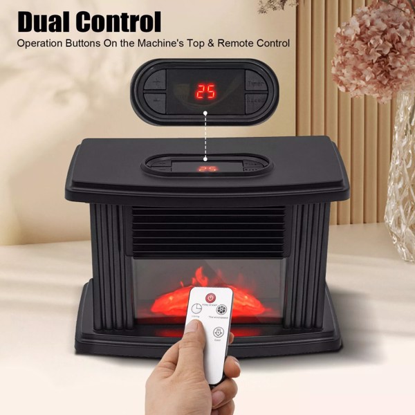 Portable Electric Fireplace Space Heater Heating Box 3D Flame Stove Log Burner