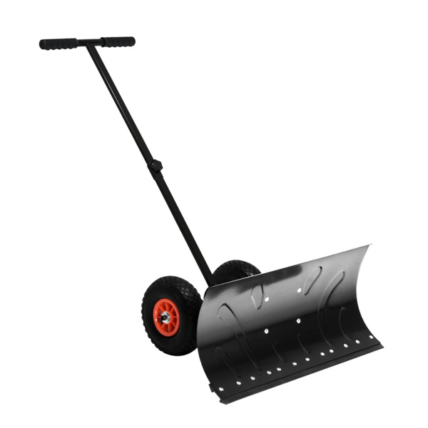 Snow Shovel Rolling Pusher 31.75" x 29.25" x 42.25" Black  