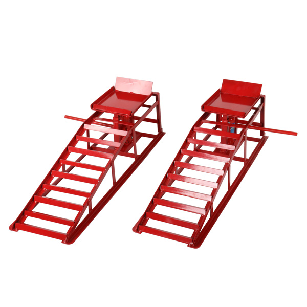 Hydraulic ramp elevator 5 Ton lift height 10-15 inches 1 set of 2 red iron MT034021 (Ban the sale of Amazon)(No support for returns without reason)